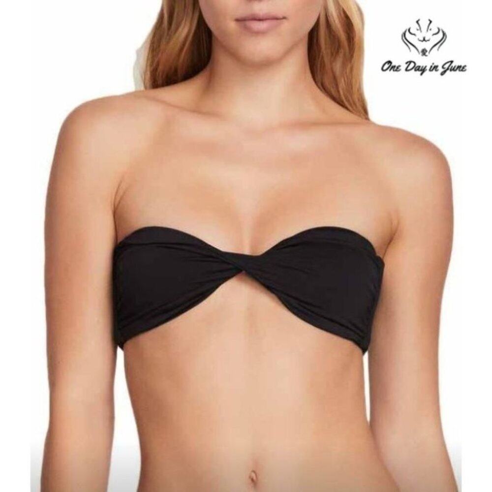 Volcom Black Twist Bandeau Bikini Top